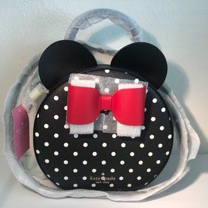 Kate Spade x Disney Minnie Mouse Polka Dot Bow Canteen Round Crossbody Purse